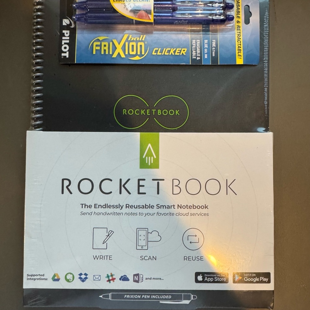 Rocketbook Reusable Smart Notebook with Pilot Frixion Pens